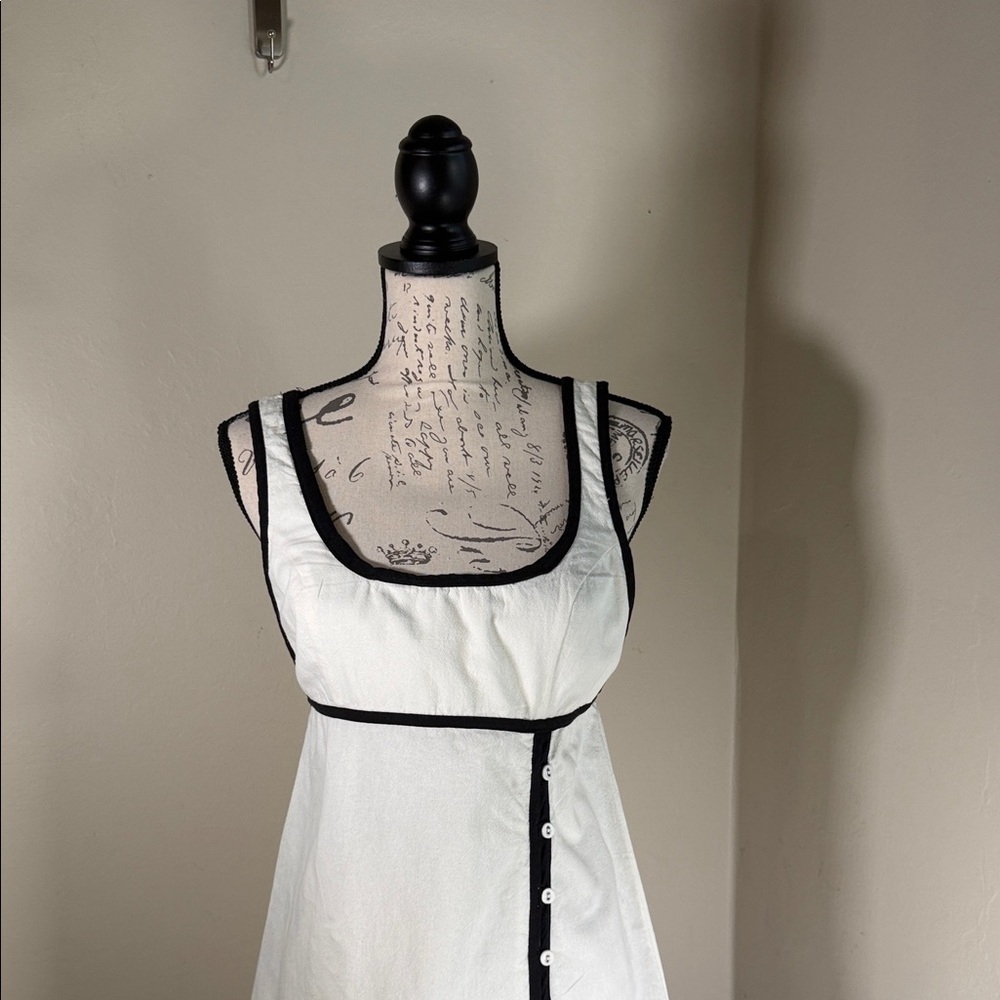 Free People White Mini Dress with Black Trim - Picture 3 of 9